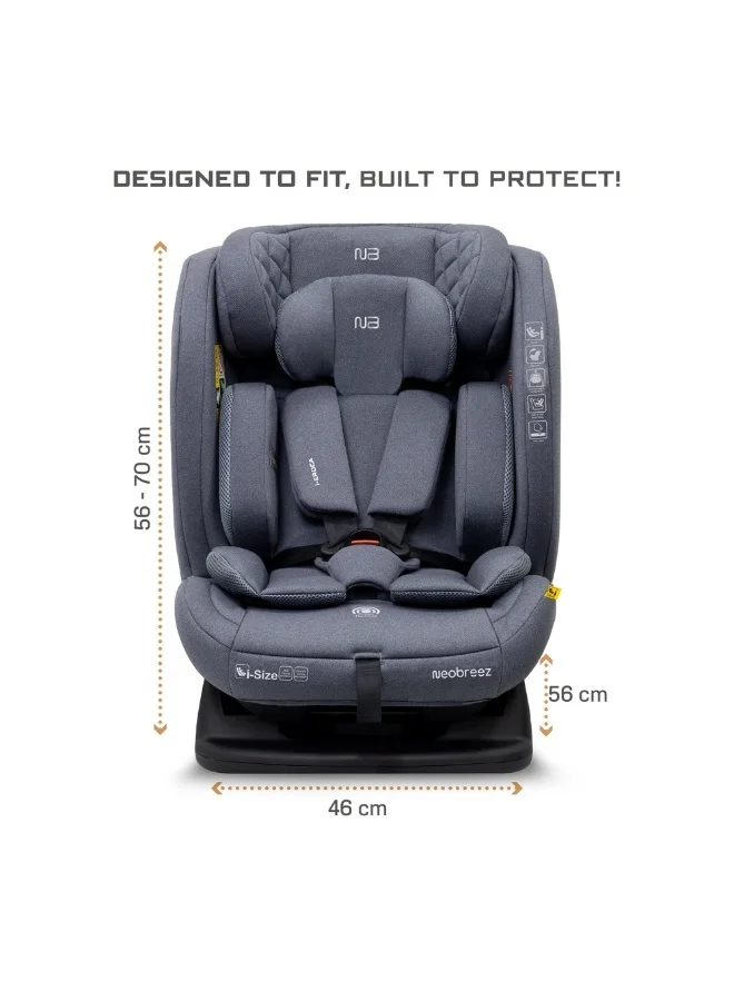 neobreez I-EROCA All-In-One Convertible Travel Baby Toddler Kids Child Boys Girls Car Seat, I-Size ECER129, Recline&Adjustable, Memory Foam, Injection Mold, Forward&Rear Facing, 0-36 Kg, 0-12Yrs, Group 0/1/2/3