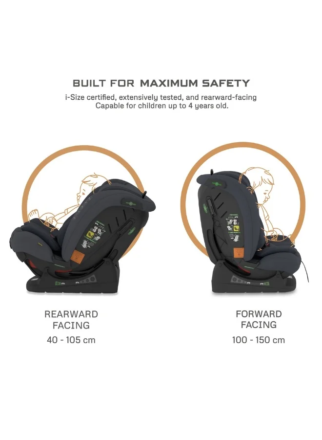 neobreez I-EROCA All-In-One Convertible Travel Baby Toddler Kids Child Boys Girls Car Seat, I-Size ECER129, Recline&Adjustable, Memory Foam, Injection Mold, Forward&Rear Facing, 0-36 Kg, 0-12Yrs, Group 0/1/2/3