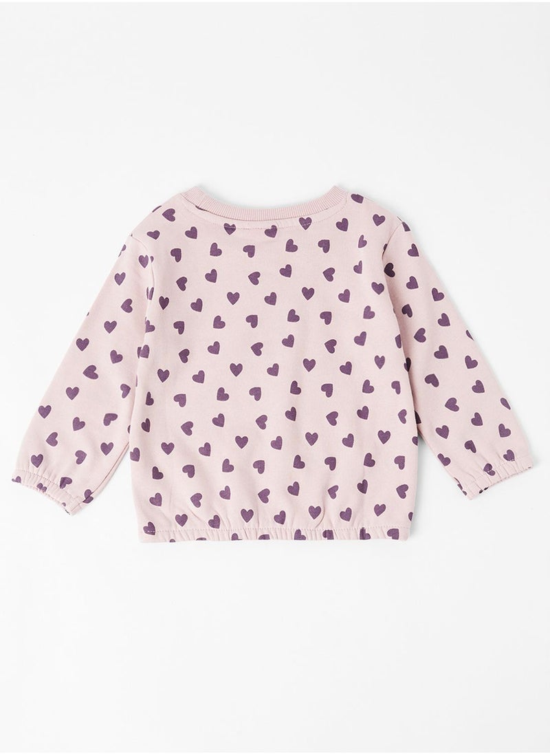 NAME IT - Kids Heart Long Sleeve Sweatshirt - Image 1