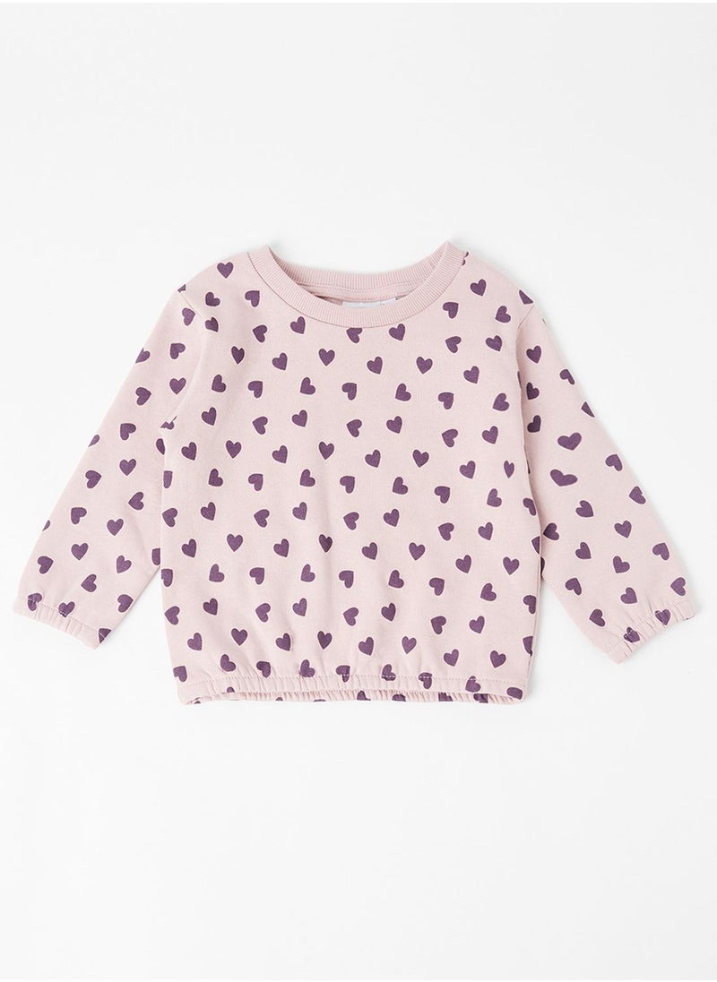 NAME IT - Kids Heart Long Sleeve Sweatshirt - Image 1