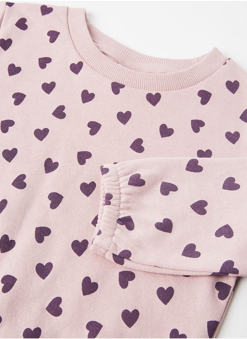NAME IT - Kids Heart Long Sleeve Sweatshirt - Image 1