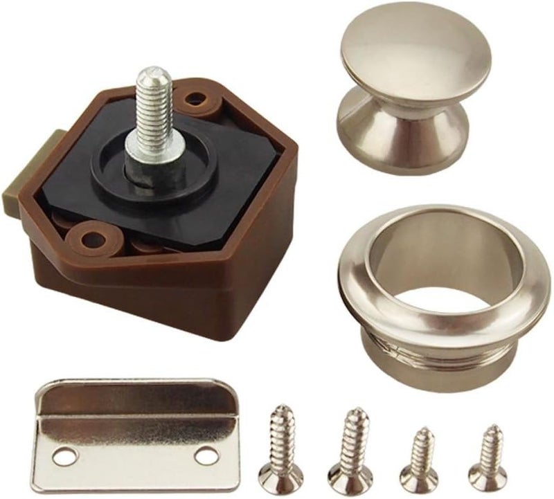 كلاراكو 3 قطع من أقفال مقابض أبواب الخزائن المزودة بزر ضغط، مناسبة لأثاث المنازل المتنقلة والكرفانات. - Image 2