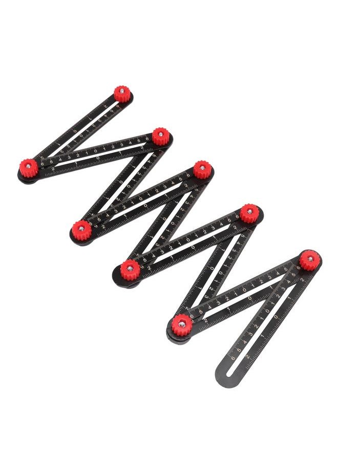 Thoraya - Aluminum Alloy Multi Angle Measuring Ruler with Drill Locator Tile Holes Opening Locator Measure Tool for Engineering 9 Fold - Image 1