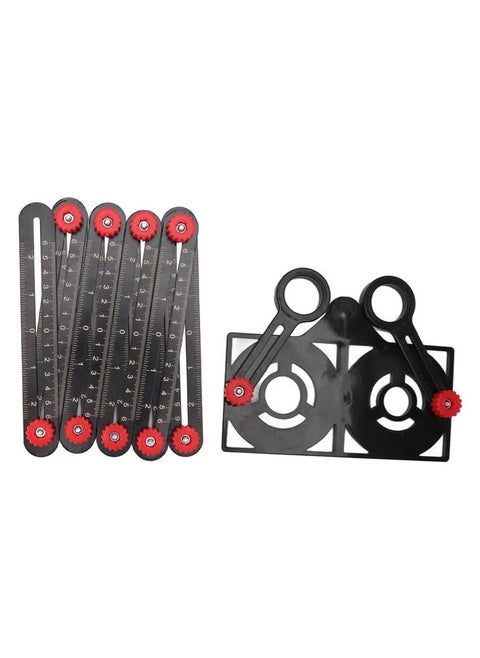 Aluminum Alloy Multi Angle Measuring Ruler with Drill Locator Tile Holes Opening Locator Measure Tool for Engineering 9 Fold