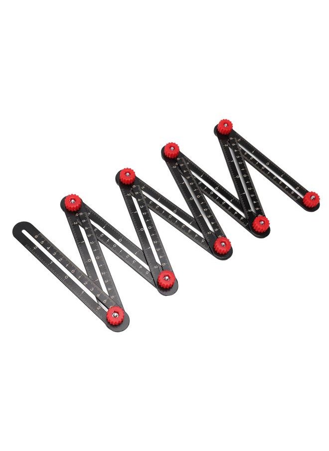Thoraya - Aluminum Alloy Multi Angle Measuring Ruler with Drill Locator Tile Holes Opening Locator Measure Tool for Engineering 9 Fold - Image 1
