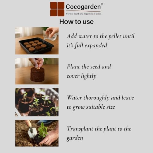 Cocogarden Coir Seed Germination Kit for Gardening with Netted Root Plug, Cocopeat Coin, Coco Pellets, Coin, Disc (Pack of 50) - Image 5