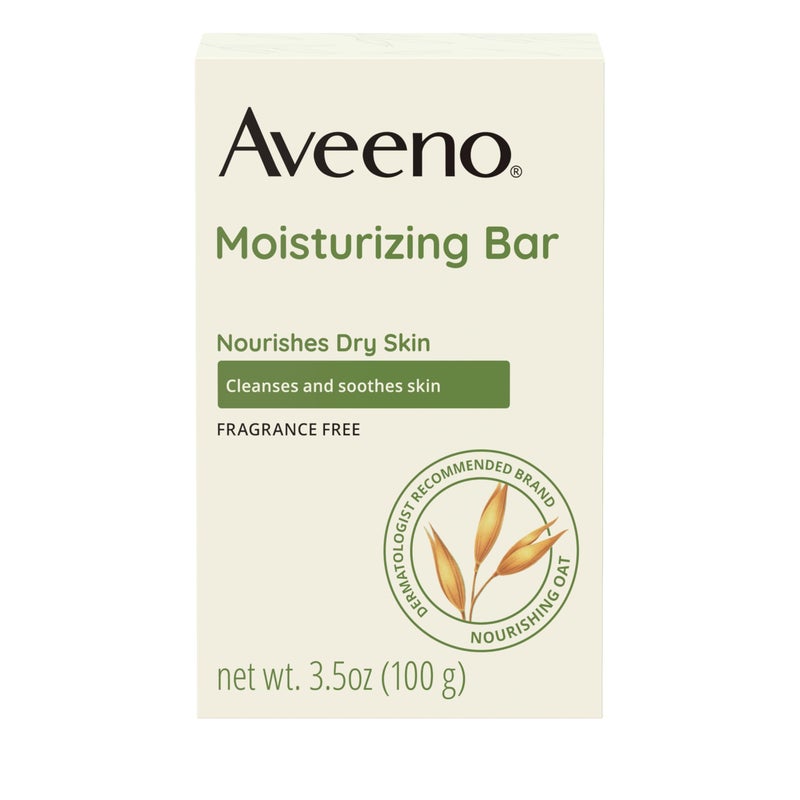 Aveeno Gentle Moisturizing Face Cleansing Bar, Daily Facial Cleanser Bar with Nourishing Oat for Dry Skin, Gently Cleanses & Soothes Skin, Non-Comedogenic & Fragrance-Free, 3.5 oz (Pack Of 8) - Image 1