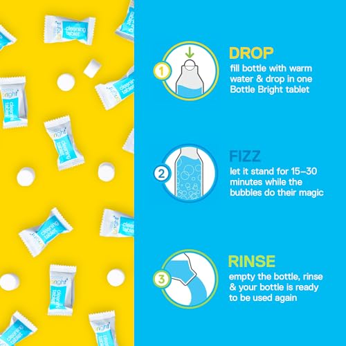Bottle Bright 36 Tablets - EPA Safer Choice Certified, Clean Stainless Steel, Thermos, Tumbler, Insulated, Plastic and Reusable Water Bottles –Bottle Bright Cleaning Tablets are Easy and Safe to Use - Image 5