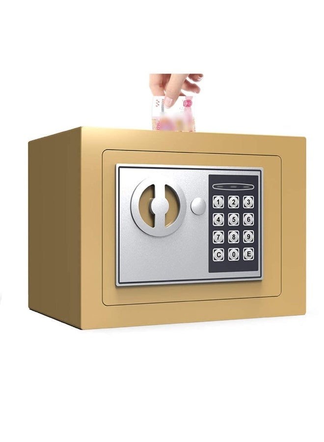 Small Money Safe Box with Keypad & Keys, Money Lock Boxes, Electronic Personal Security Safe Hidden Lock Box, Safety Boxes Steel Alloy for Home Office Hotel Rooms Business Jewelry Cash - Image 4