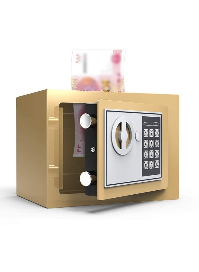Small Money Safe Box with Keypad & Keys, Money Lock Boxes, Electronic Personal Security Safe Hidden Lock Box, Safety Boxes Steel Alloy for Home Office Hotel Rooms Business Jewelry Cash - Image 5