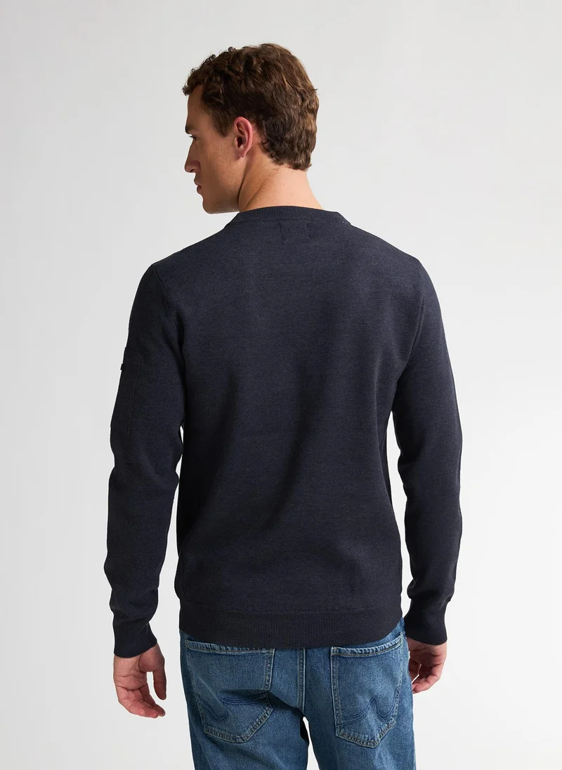 بترول اندستريز Men Knitwear Round Neck Basic