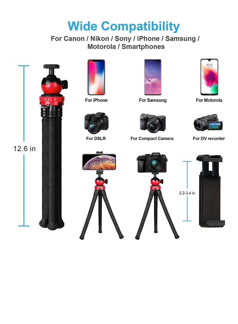 Portable Flexible Tripod for Smartphones & Cameras, Mini Video Blog Stand with Wireless Remote, Compatible with iPhone & Android  - Image 5