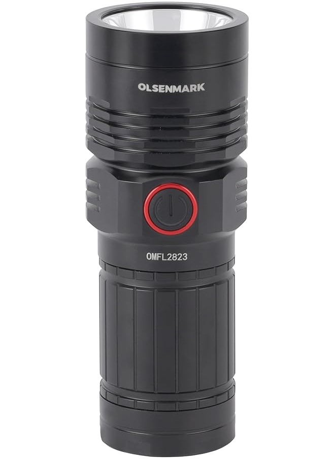 Olsenmark Olsenmark Rechargeable LED Flashlight OMFL2832, Lithium Battery, 3W LEDs, Portable and Light-Weight Design and Long Hours, Perfect for Indoor, Camping, Hiking, Walking and Outdoor 