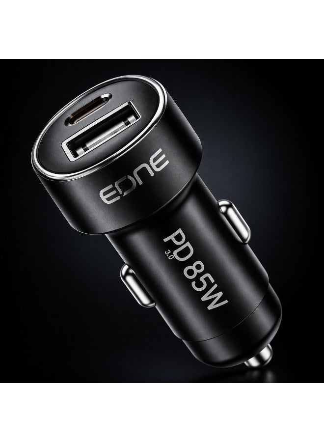 إيون شاحن سيارة EONE بقدرة 85 واط بمنفذين USB-C PD 67W وUSB-A QC 18W، محول شحن سريع للسيارة لهواتف iPhone وSamsung والتابلت واللابتوب، شاحن عالي القدرة – أسود - Image 3