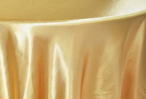 Tektrum 70 INCH Round Silky Satin Tablecloth - Premium Fabric (Gold) - Image 3