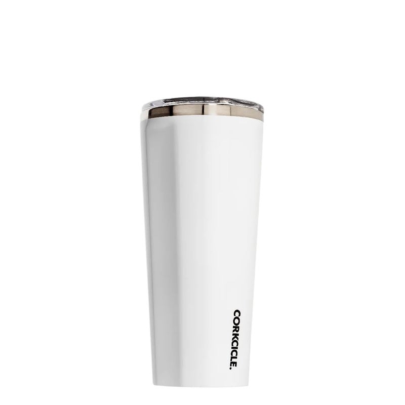 Corkcicle Classic Tumbler - Keeps Drinks Hot for 3 Hours - Triple-Insulated Stainless Steel - Cupholder Friendly - Holiday Mug Gift - Great for Gifting Warmth - 24 oz - Gloss White - Image 1
