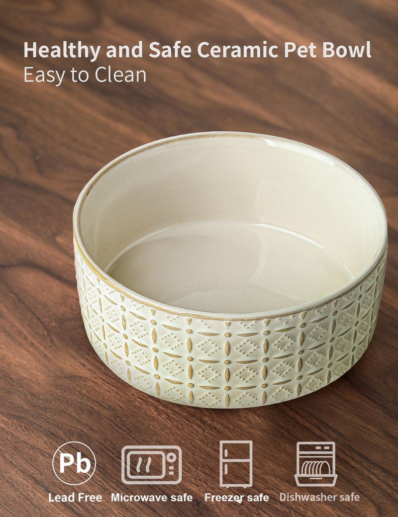 Seyatoo Ceramic Dog Bowls, Dog Food Bowls Water Bowl, 6.5inch Dogs Dishes for Middle and Small Size Dogs, Puppy Plates for Food, White - Image 2
