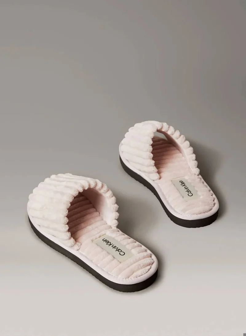 Calvin Klein Jeans Hushed Pink Soft Padded Corduroy Slippers for Women | Best Price UAE