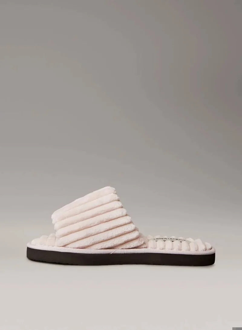 Calvin Klein Jeans Hushed Pink Soft Padded Corduroy Slippers for Women | Best Price UAE