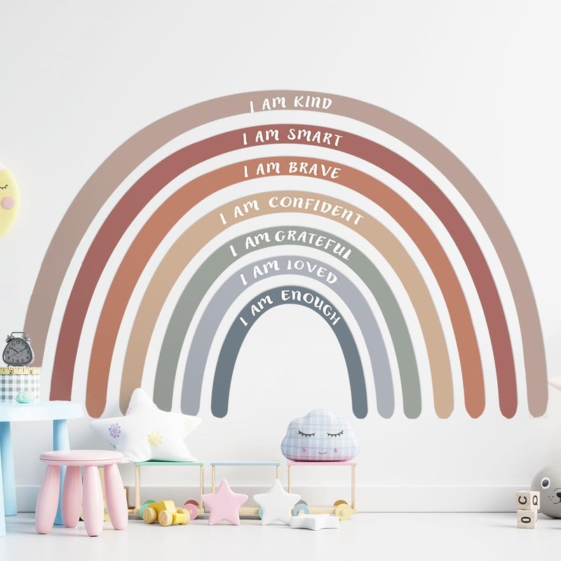 Tinideya Large Rainbow Wall Decal with Inspirational Quotes - Image 1