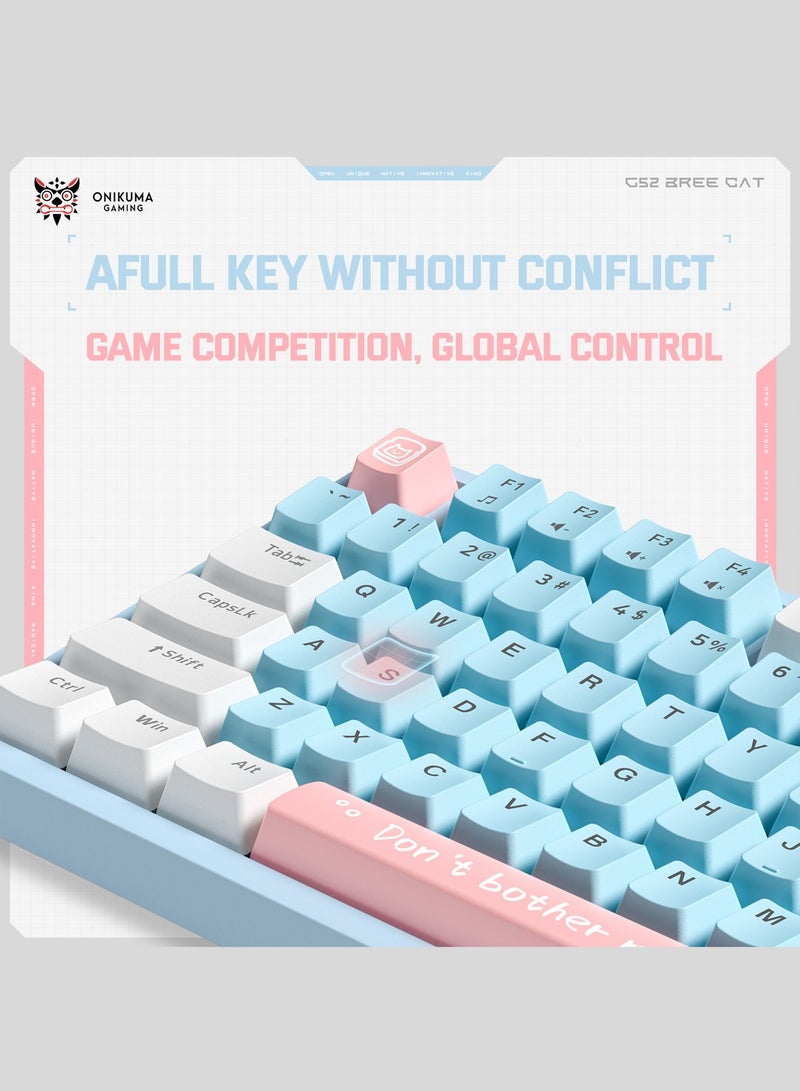 Wired Mechanical Keyboard with Blue Switches,RGB Backlit 82 Keys 75% Compact Computer Keyboard for Gaming,Typing, Programming,Mixed Color Keycaps,Ergonomic