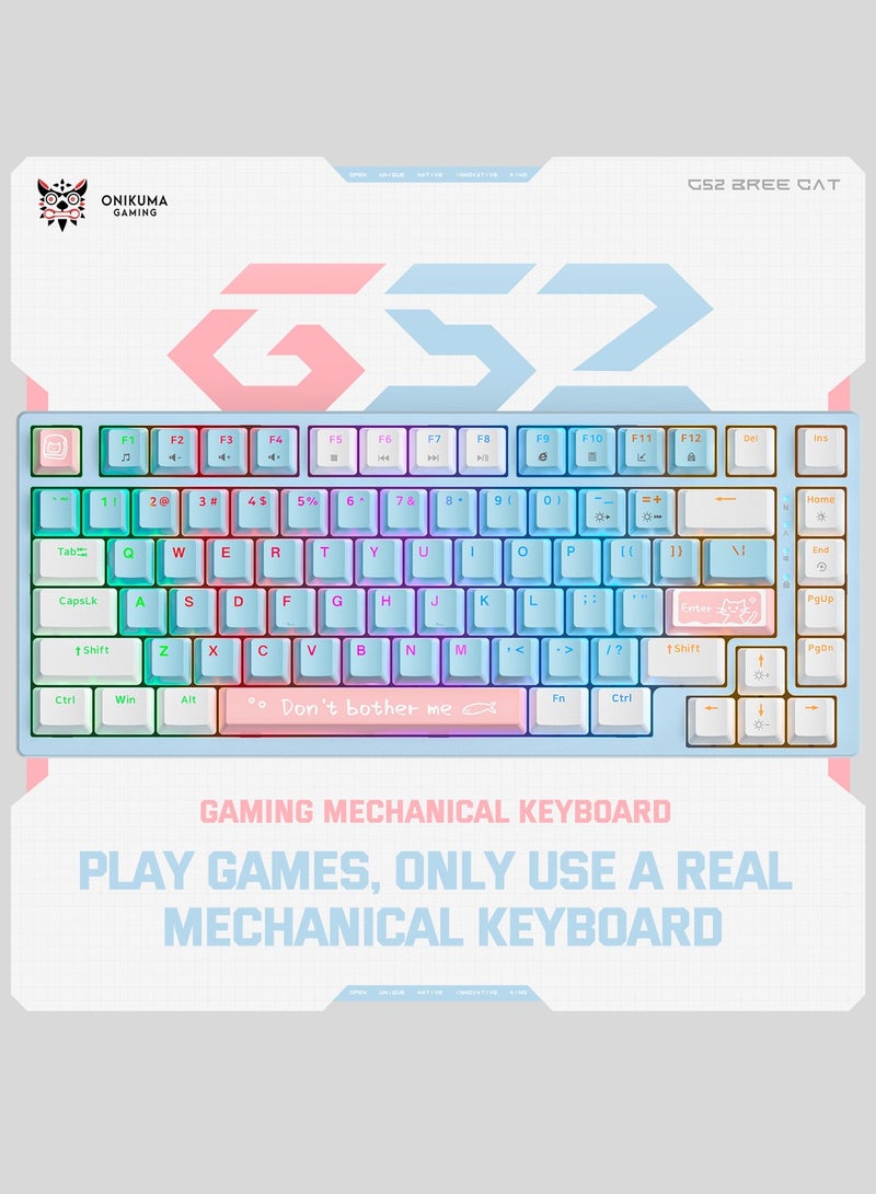 Wired Mechanical Keyboard with Blue Switches,RGB Backlit 82 Keys 75% Compact Computer Keyboard for Gaming,Typing, Programming,Mixed Color Keycaps,Ergonomic
