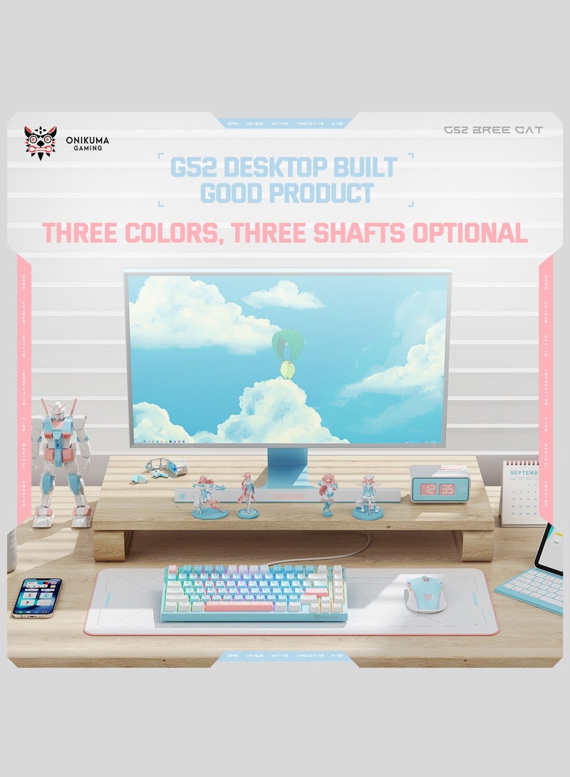 Wired Mechanical Keyboard with Blue Switches,RGB Backlit 82 Keys 75% Compact Computer Keyboard for Gaming,Typing, Programming,Mixed Color Keycaps,Ergonomic