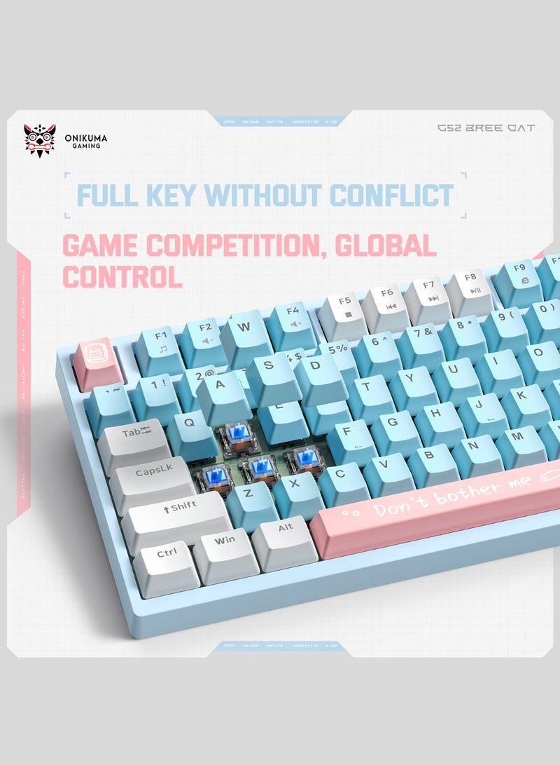 Wired Mechanical Keyboard with Blue Switches,RGB Backlit 82 Keys 75% Compact Computer Keyboard for Gaming,Typing, Programming,Mixed Color Keycaps,Ergonomic