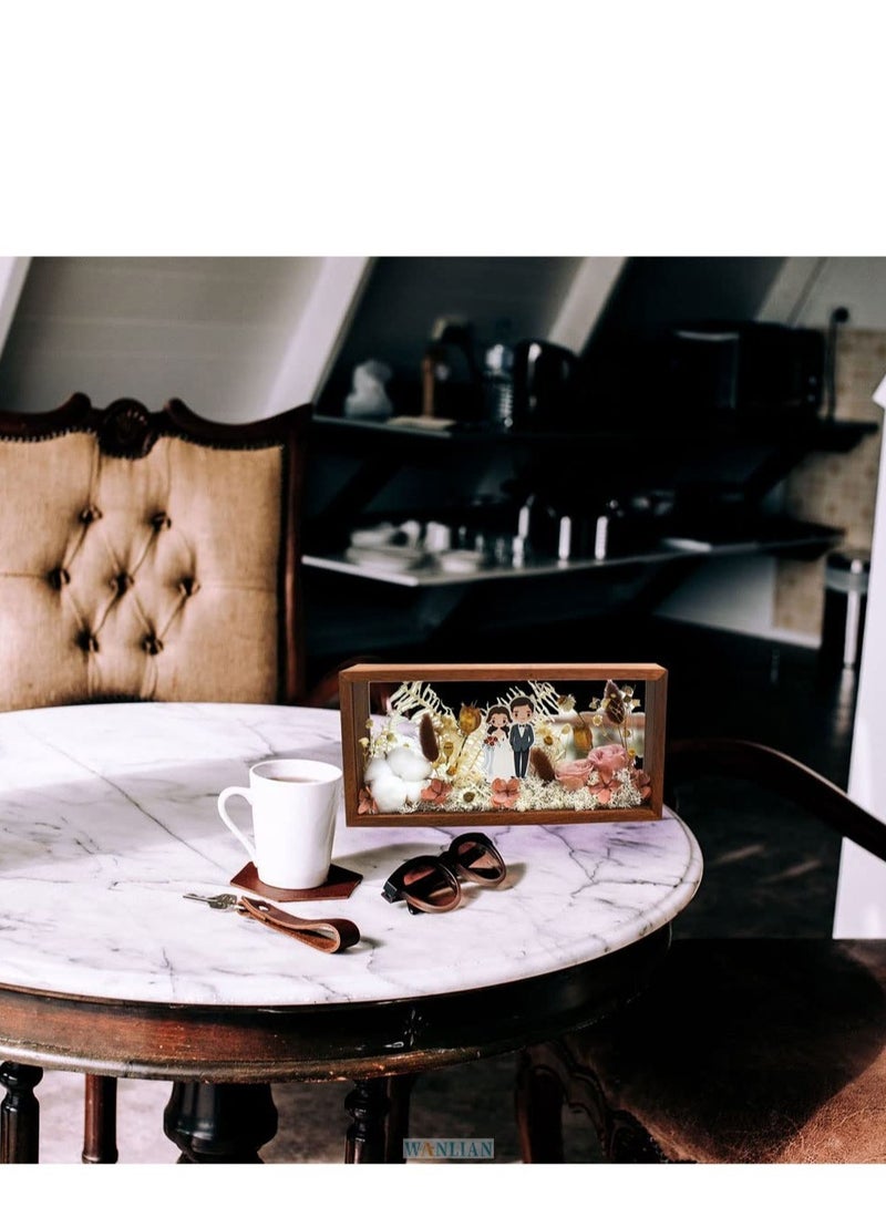 SYOSI Shadow Photo Frame, Wooden Double-Sided High-Definition Plexiglass Storage Box, Shattered Resistant Glass and Drawer, for  Dried Flowers, Specimens, Handicrafts, and Photos - Image 2