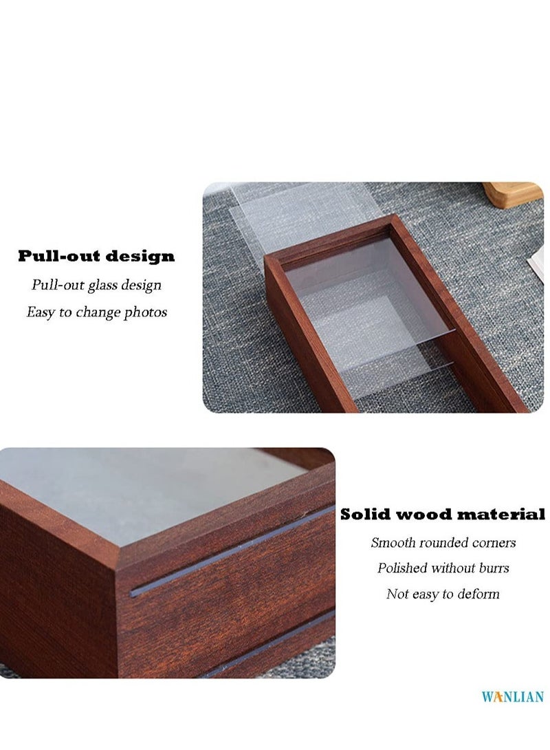 SYOSI Shadow Photo Frame, Wooden Double-Sided High-Definition Plexiglass Storage Box, Shattered Resistant Glass and Drawer, for  Dried Flowers, Specimens, Handicrafts, and Photos - Image 5