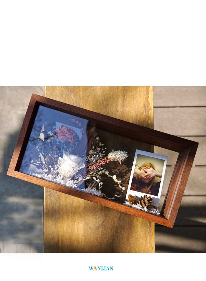 SYOSI Shadow Photo Frame, Wooden Double-Sided High-Definition Plexiglass Storage Box, Shattered Resistant Glass and Drawer, for  Dried Flowers, Specimens, Handicrafts, and Photos - Image 4