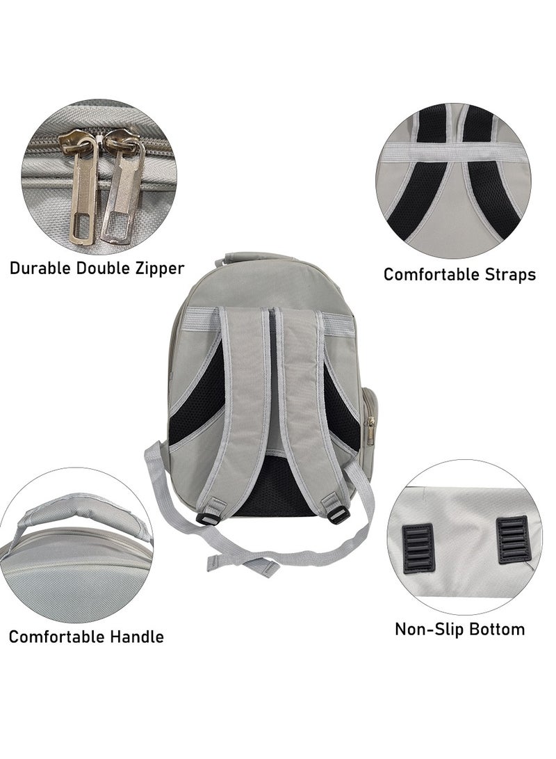MAJIBAO Pet carrier backpack for Travel, Hiking, and Outdoor activities, Portable pet carrier bag with breathable space, Transparent pet travel backpack for cats and dogs (Grey)  - Image 4
