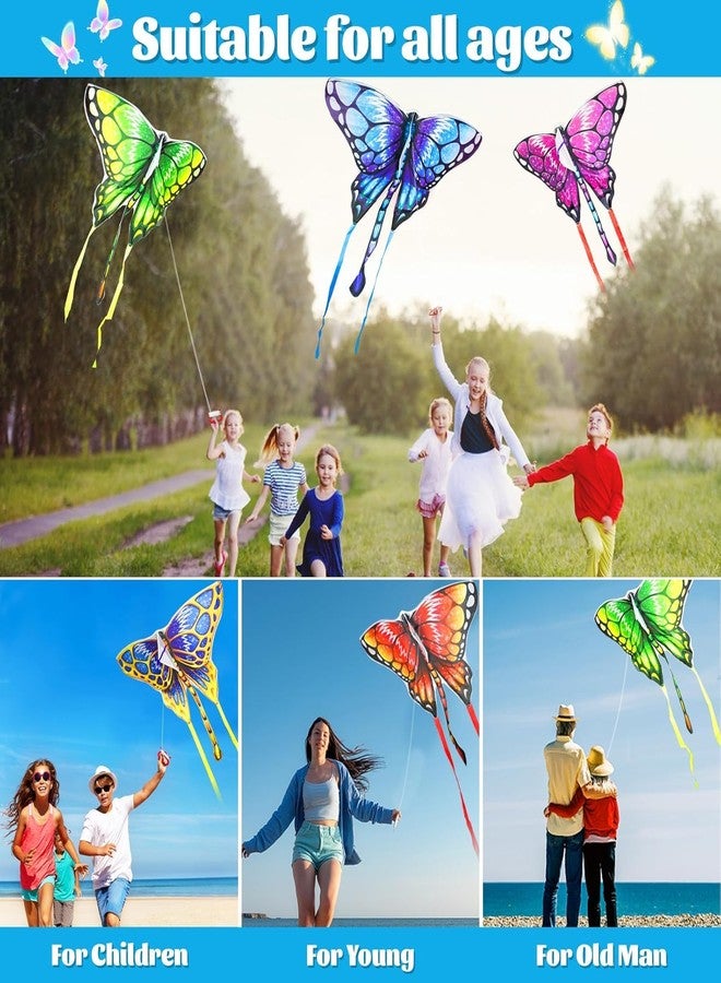 Ynanimery 5 Pack Butterfly Kites for Kids & Adults, Beach Kites for Kids Age 4-8 8-12, Easy to Fly for Beginners, Easy to Assembled Colorful Kite for Beach Outdoor Toy Games & Family Trip - Image 5