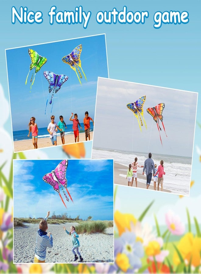 Ynanimery 5 Pack Butterfly Kites for Kids & Adults, Beach Kites for Kids Age 4-8 8-12, Easy to Fly for Beginners, Easy to Assembled Colorful Kite for Beach Outdoor Toy Games & Family Trip - Image 4