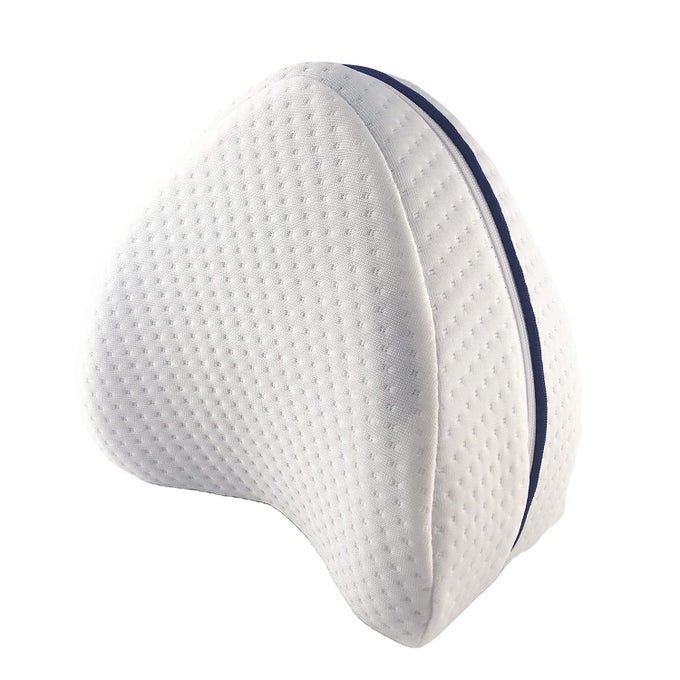 SLEEPING MEMORY FOAM PILLOW CUSHION COTTON LEG PILLOW BACK HIP JOINT KNEE PAIN RELIEF CUSHION LEG PILLOW AND KNEE PILLOW 1PC WHITE COLOR