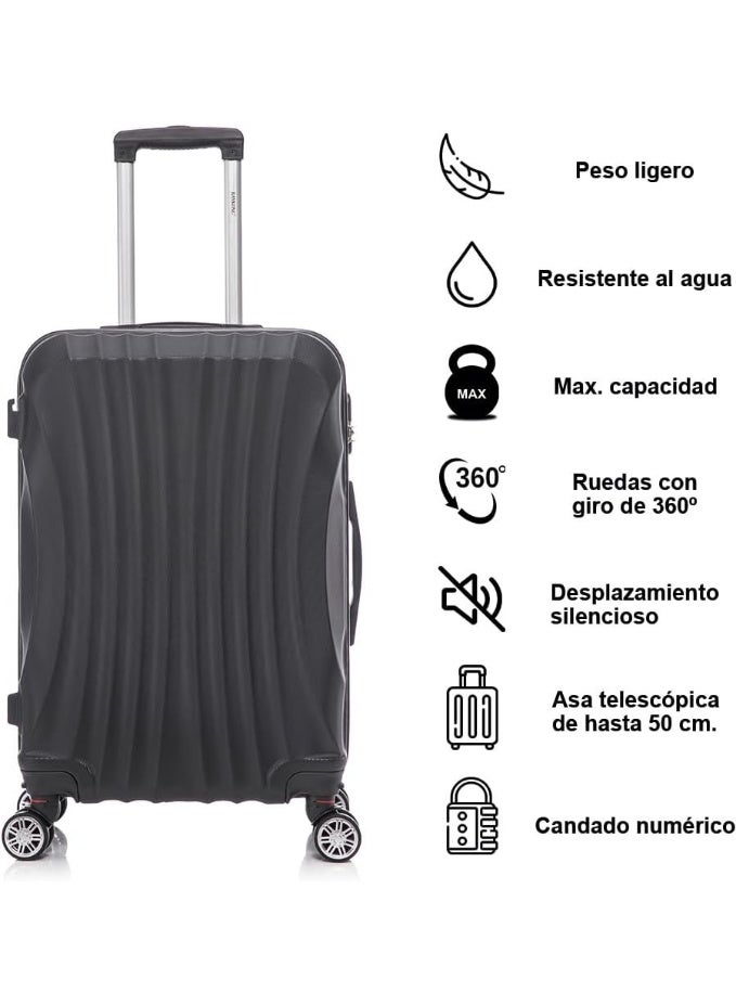 Hard Shell Luggage Set 3 Pieces with Cabin Medium and Large Suitcases plus Toiletry Bag for Organized Travel - Image 1