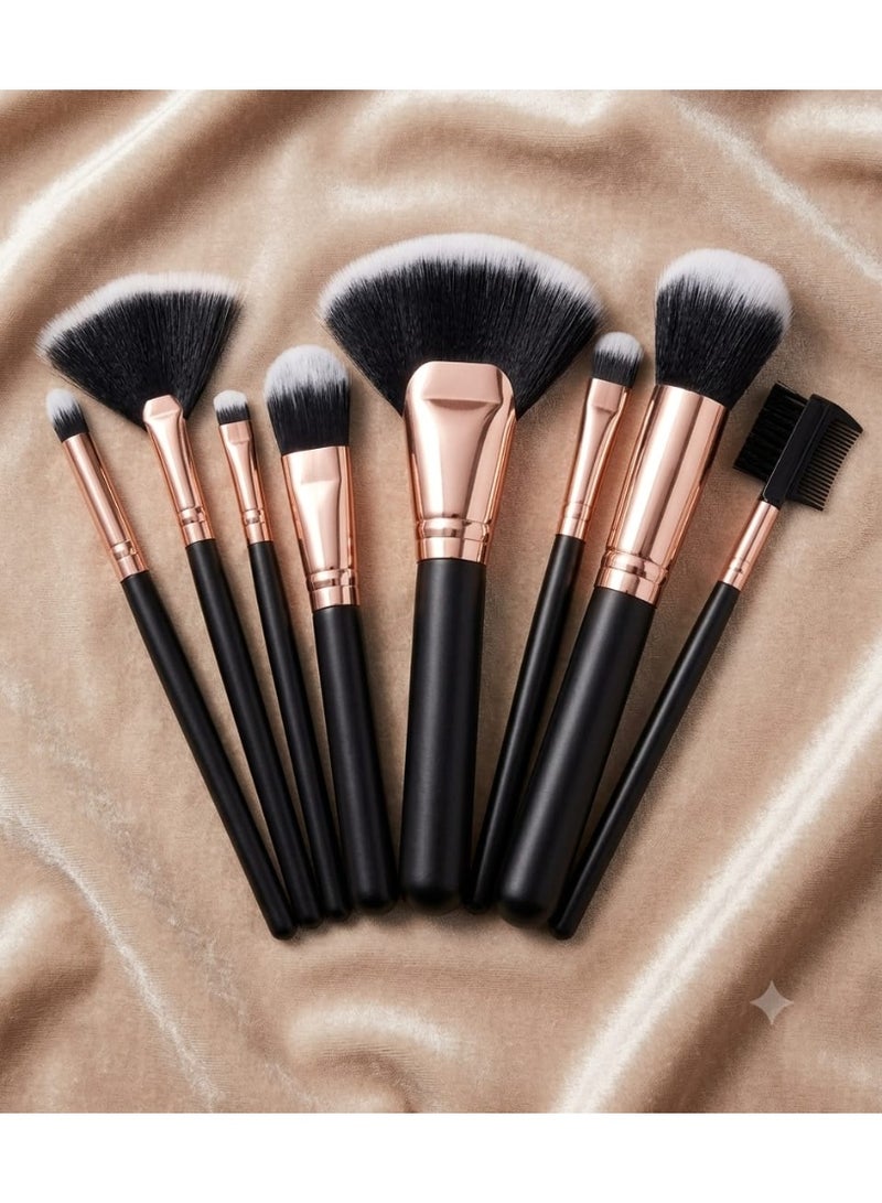 Professional 8-Piece Makeup Brush Set – Soft brushes for applying powder, foundation, concealer, blush, eyeshadow, and brow products – Versatile. - Image 1