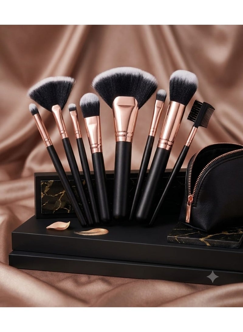 Professional 8-Piece Makeup Brush Set – Soft brushes for applying powder, foundation, concealer, blush, eyeshadow, and brow products – Versatile. - Image 2