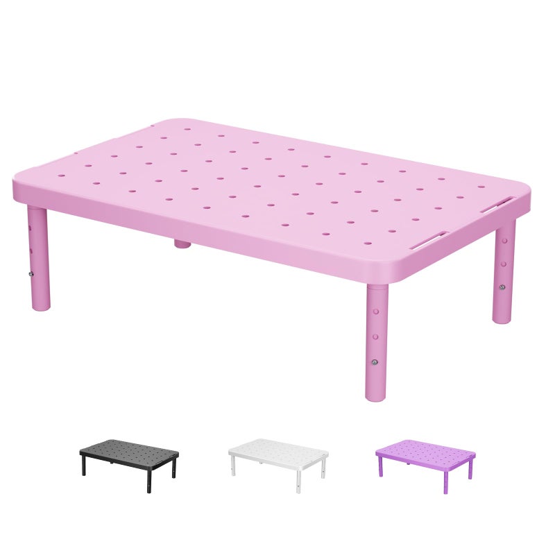 WALI Computer Monitor Stand for Desk, Adjustable Laptop Riser, Desk Monitor Stand Underneath Storage for Office, Home, School Supplies (PTT001-P), 1 Pack, Pink - Image 1