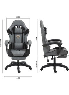 Denzoz Gaming Chair Computer Chair with Fabric Office Chair with Armrest & Adjustable Seat Ergonomic Video Game Chair with Neck and Massage Lumbar Support  - Image 2