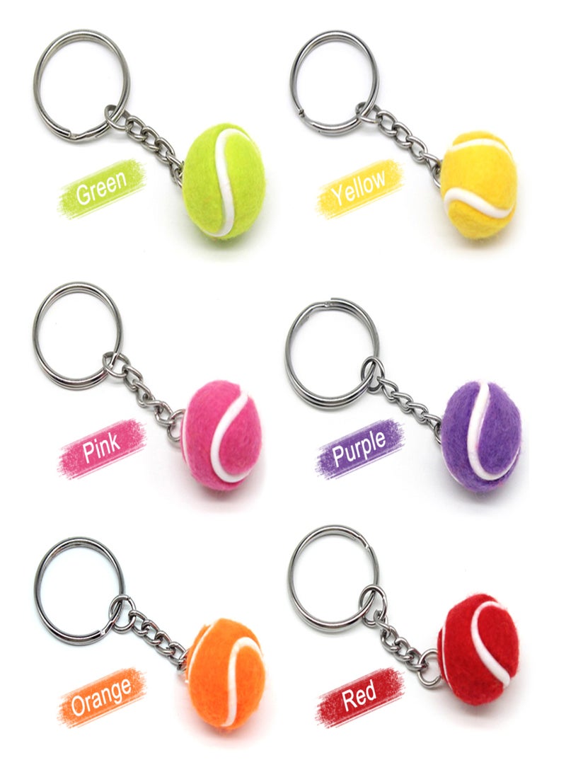 POWERTI Mini Tennis Ball Key Chain Key Ring Decoration Accessory Gift for Sport Fans - Image 5