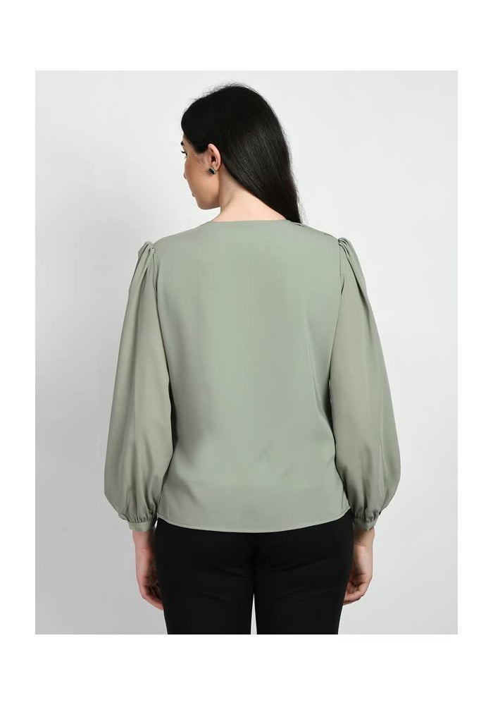 Exude Pista Green Formal Top for Women - Image 5
