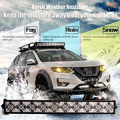 SORAX 120 Led Chips 360 Watt Led Bar/Fog Light with Amber DRL Light Bar Combo 21 Inch Off Road Driving Lamp for Jeep SUV Truck ATVs 1 Pcs - Image 3