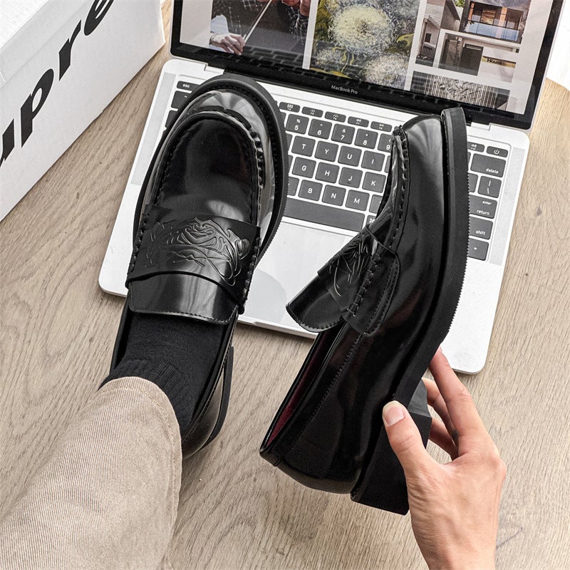 Men'S And Women'S Retro Slip-On Peas Loafers Loafers Joker Leather Shoes For Lovers 5106-W - Image 3