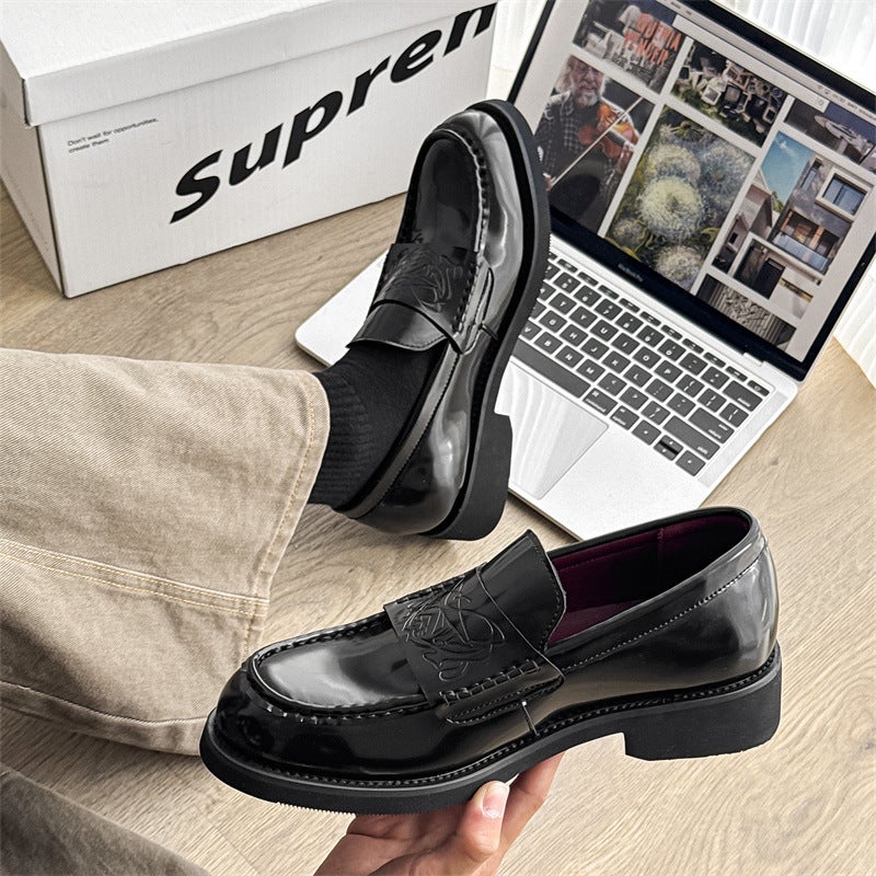Men'S And Women'S Retro Slip-On Peas Loafers Loafers Joker Leather Shoes For Lovers 5106-W - Image 5
