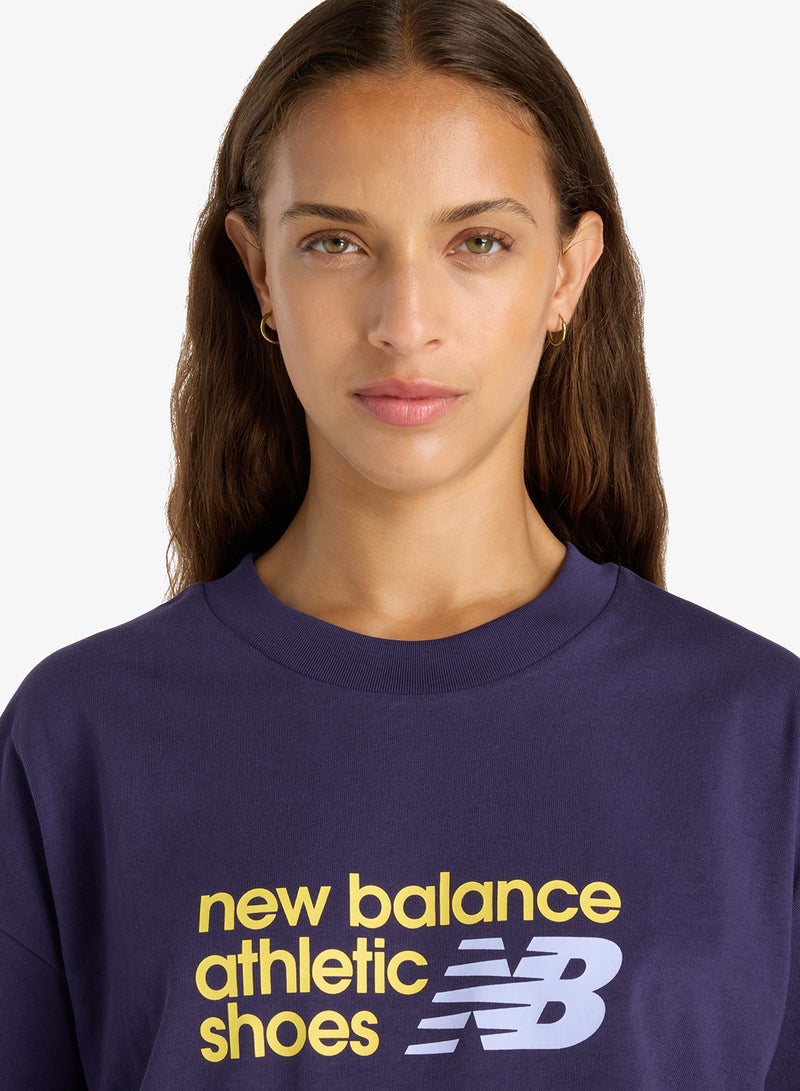 New Balance Athletics Premium Chest Logo Cropped T-Shirt - Image 4
