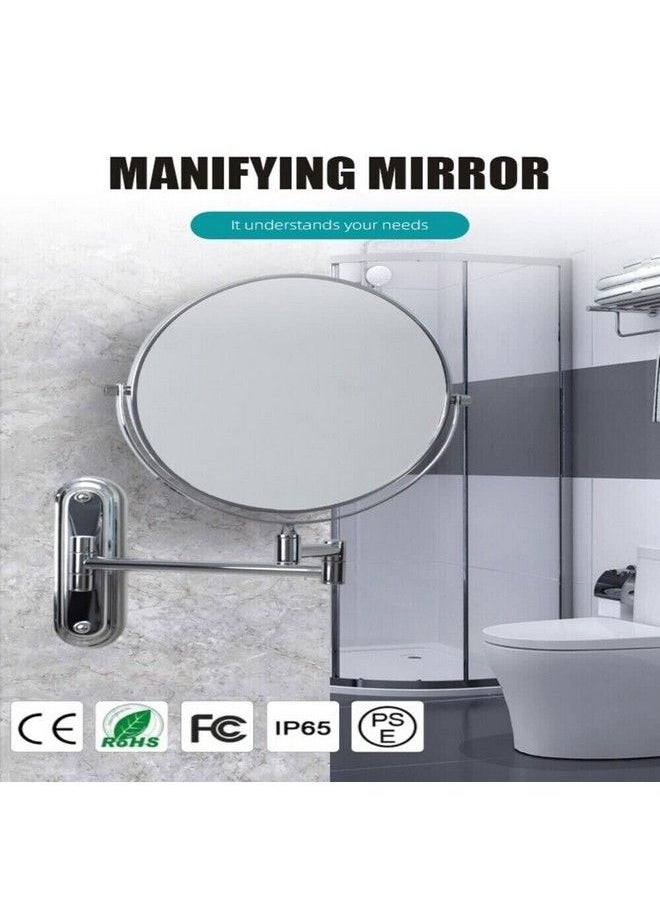 RFV1 Makeup Shaving Bathroom Vanity Mirror Stainless Steel Body With Magnification Wall Bracket And Adjustable Frame (Silver)  - Image 3