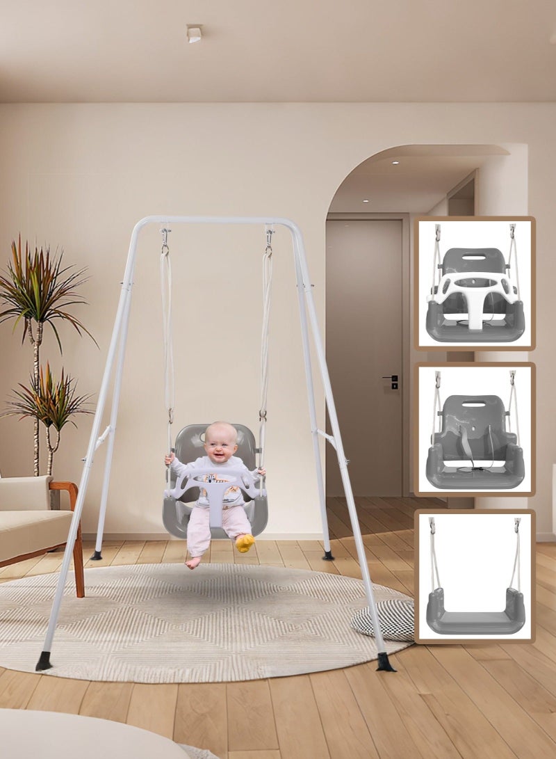 والالا أرجوحة للأطفال الصغار، مجموعة أرجوحة 3 في 1 للفناء الخلفي، أرجوحة للأطفال للاستخدام في الهواء الطلق/الداخل، مناسبة للأطفال من عمر 6 أشهر إلى 10 سنوات. - Image 1