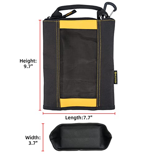 MELOTOUGH Fastener Bag Small Zip Tool Pouch Canvas Utility Zipper Tool Bag with Heavy Duty Mesh Window,Carabiner Clip (4 pack) - Image 3