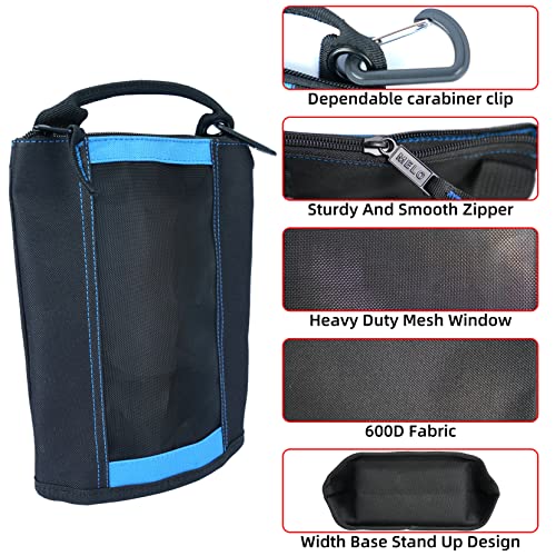 MELOTOUGH Fastener Bag Small Zip Tool Pouch Canvas Utility Zipper Tool Bag with Heavy Duty Mesh Window,Carabiner Clip (4 pack) - Image 2